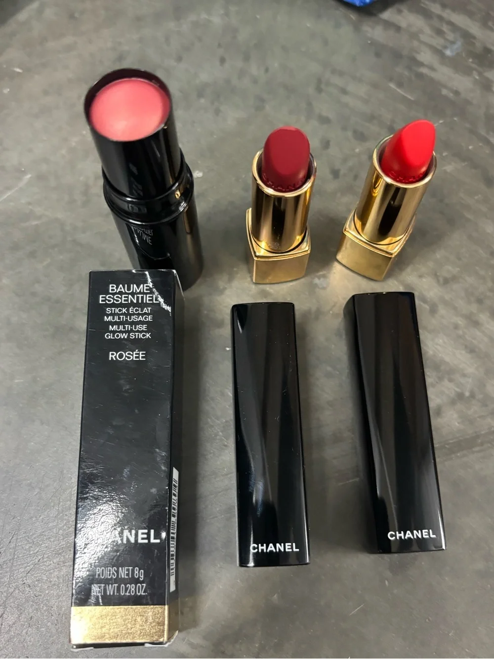 CHANEL Lipstick Set — Rose, Deep Red, Bright Red